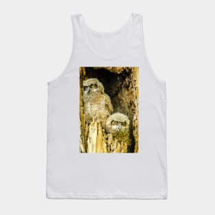 Baby Great Horned Owl Siblings Tank Top